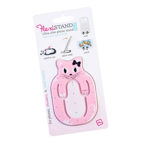 Suport telefon flexibil Pisica, TG, 8190134, roz, plastic, metal