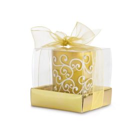 Lumanare decorativa in suport de sticla auriu