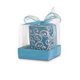 Lumanare decorativa in suport de sticla albastru