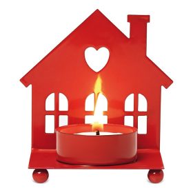 Suport lumanare in forma de casa - rosu CDT-CX1418-05