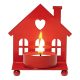 Suport lumanare in forma de casa - rosu CDT-CX1418-05
