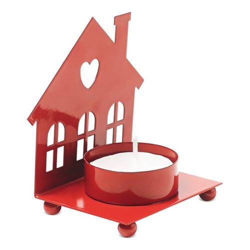 Suport lumanare in forma de casa - rosu CDT-CX1418-05