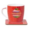 Cana ceramica cu suport - glob de Craciun CDT-CX1422-99