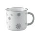 Cana ceramica cu fulgi de zapada, design vintage, gri, 290 ml
