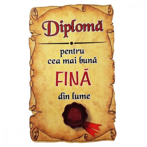 Magnet Diploma pentru cea mai buna FINA din lume, lemn