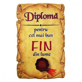Magnet Diploma pentru cel mai bun FIN din lume, lemn