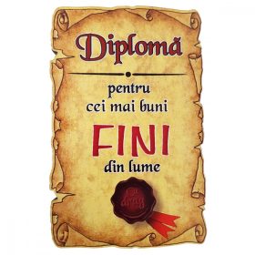 Magnet Diploma pentru cei mai buni FINI din lume, lemn