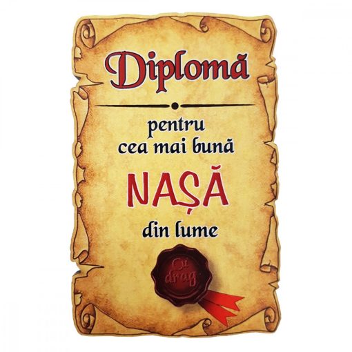 Magnet Diploma pentru cea mai buna NASA din lume, lemn