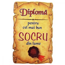 Magnet Diploma pentru Cel mai bun SOCRU din lume, lemn