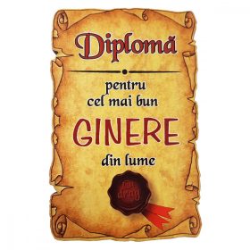 Magnet Diploma pentru Cel mai bun GINERE din lume, lemn