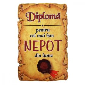 Magnet Diploma pentru Cel mai bun NEPOT din lume, lemn