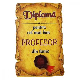 Magnet Diploma pentru Cel mai bun PROFESOR din lume, lemn