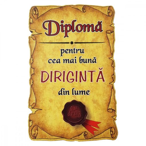 Magnet Diploma pentru Cea mai buna DIRIGINTA din lume, lemn