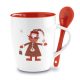 Cana cu lingurita cu design de Craciun, Everestus, 20IAN2558, Multicolor, Ceramica