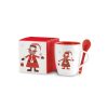Cana cu lingurita cu design de Craciun, Everestus, 20IAN2558, Multicolor, Ceramica