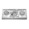 Set suport lumanare, 3 bucati, cu design de Craciun, Everestus, 20IAN2566, Argintiu, Sticla