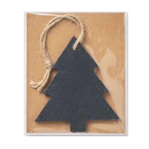 Ornament de Craciun, Bradut, Everestus, SGS10, ardezie, negru