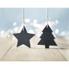 Ornament de Craciun, Stea, Everestus, SGS11, ardezie, negru