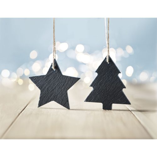 Ornament de Craciun, Stea, Everestus, SGS11, ardezie, negru