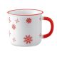 Cana vintage 290 ml cu fulgi de zapada, Everestus, 20IAN2561, Rosu, Ceramica