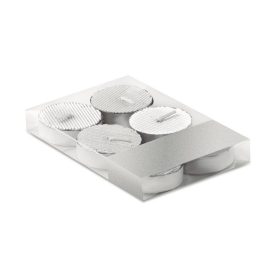   Set 6 lumanari in cutie transparenta, Everestus, 9IA19058, Ceara, Argintiu