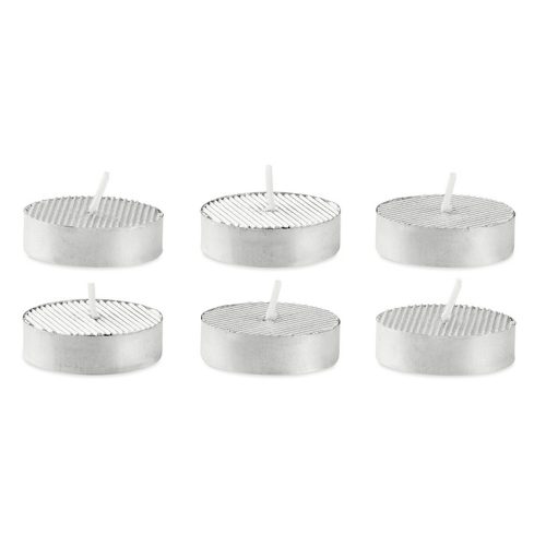 Set 6 lumanari in cutie transparenta, Everestus, 9IA19058, Ceara, Argintiu