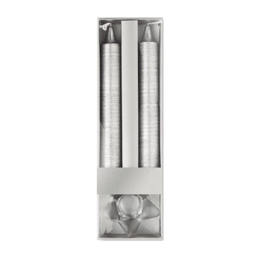 Set 2 lumanari cu suport din sticla, Everestus, 9IA19056, Argintiu