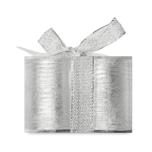 Set 4 lumanari in cutie transparenta, Everestus, 9IA19057, Ceara, Argintiu