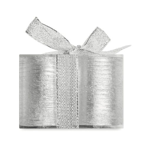 Set 4 lumanari in cutie transparenta, Everestus, 9IA19057, Ceara, Argintiu