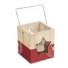 Suport pentru lumanare cu gemulet in forma de stea, Everestus, 9IA19393, Lemn, Natur, Rosu