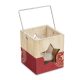Suport pentru lumanare cu gemulet in forma de stea, Everestus, 9IA19393, Lemn, Natur, Rosu