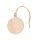 Ornament de Craciun rotund, 8,9xø6,9x0,2 cm, Everestus, 20SEP0575, lemn, Natur, 2 bastonase gonflabile incluse