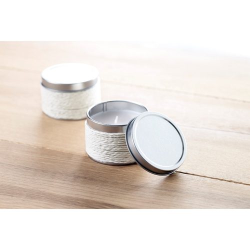 Lumanare parfumata vanilie, in cutiuta metalica, Everestus, LPD15,alb