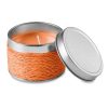 Lumanare parfumata portocala, in cutiuta metalica, Everestus, LPD14, portocaliu, laveta inclusa
