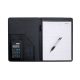 Mapa A4 cu calculator solar si pix inclus, Everestus, MC4, piele ecologica, negru