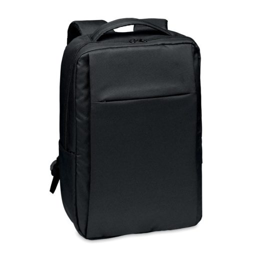 Rucsac laptop 16 inch, Everestus, 21AUG001, Poliester, 29x12x41 cm, Negru, saculet si eticheta bagaj incluse