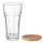Pahar, Everestus, 22FEB1275, 300 ml, Ø7.7x14.2 cm, Sticla, Bambus, Transparent