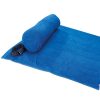 Prosop plaja cu perna 150x75 cm, bumbac, Everestus, PP13, albastru royal