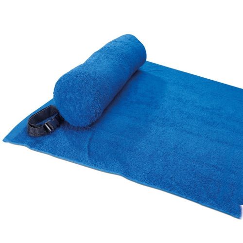 Prosop plaja cu perna 150x75 cm, bumbac, Everestus, PP13, albastru royal