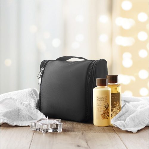 Borseta cosmetice pentru voiaj, Everestus, BC01, poliester, negru