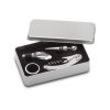 Set vin in cutie metalica, otel inoxidabil, Everestus, AV13, argintiu mat