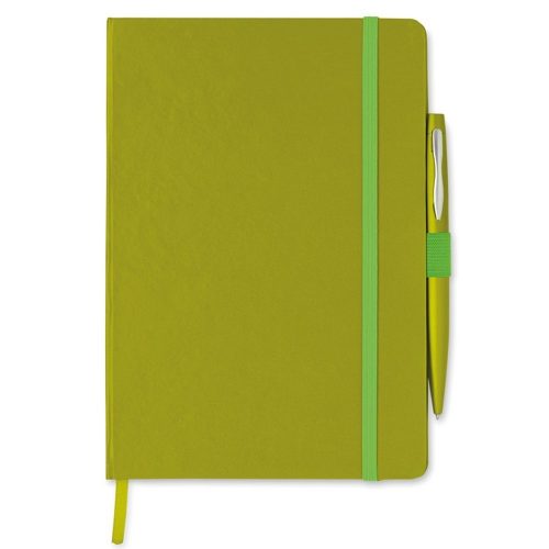 Agenda A5 cu pagini dictando, coperta cu elastic, Everestus, AG10, hartie, verde, lupa de citit inclusa