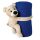 Patura polar cu ursulet 120x80 cm, poliester, Everestus, PA16, albastru, saculet sport inclus
