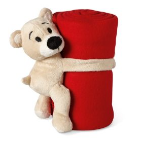   Patura polar cu ursulet 120x80 cm, poliester, Everestus, PA17, rosu