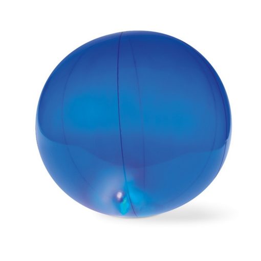 Minge de plaja gonflabila cu lumina in interior, diametru 28 cm, Everestus, EGB056, pvc, albastru transparent