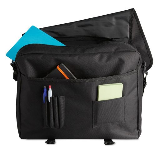 Geanta pentru documente, compartimente diverse, Everestus, GD01, poliester 600D, negru, saculet si eticheta bagaj incluse