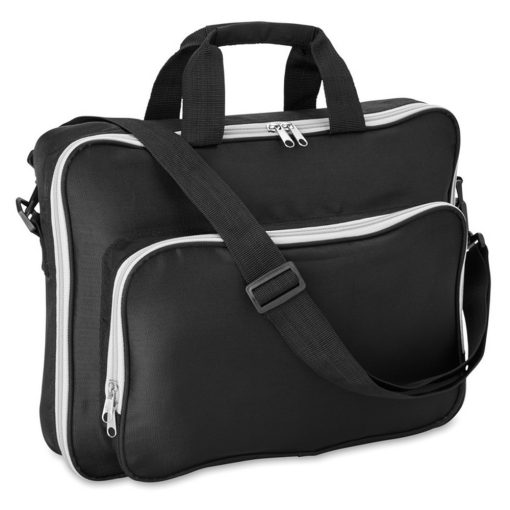 Geanta pentru Laptop de 15 inch, poliester, Everestus, GL11, negru, saculet de calatorie si eticheta bagaj incluse