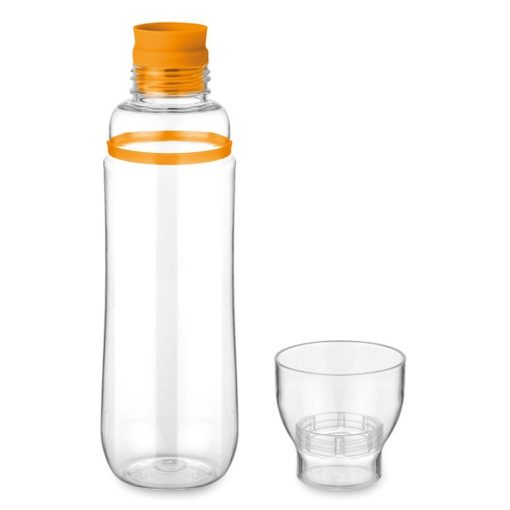 Sticla apa 700 ml, fara scurgeri, pahar inclus, fara BPA, Everestus, TR04, tritan, portocaliu