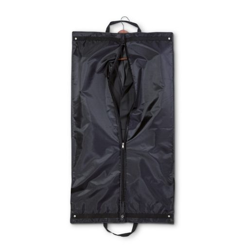 Husa de costum simpla, fermoar frontal, Everestus, EO01, poliester, negru, saculet de calatorie si eticheta bagaj incluse