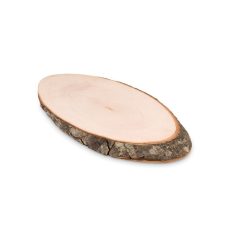   Tocator oval scoarta de copac 27x13x2 cm, Everestus, TB05, lemn, maro, saculet de calatorie inclus